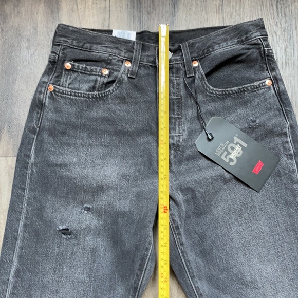 Levi’s 501 Black Distressed Skinny Jeans 27x28 - Picture 9 of 16